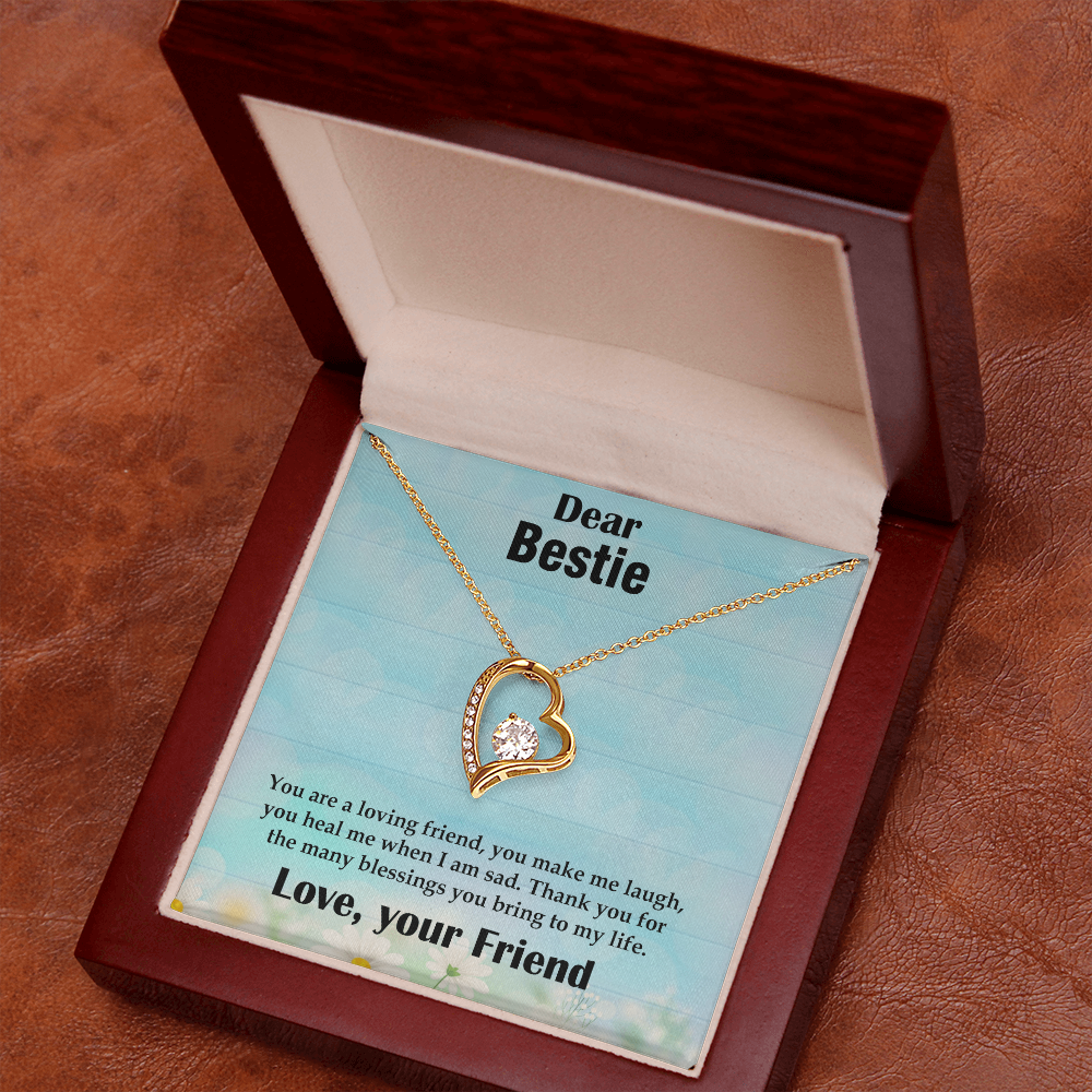 To My Bestie Necklace – Soulmate Pendant Jewelry for Best Friend – Meaningful Gift for Bestie – Birthday, Christmas, or Valentine's Day Present for Dear Friend