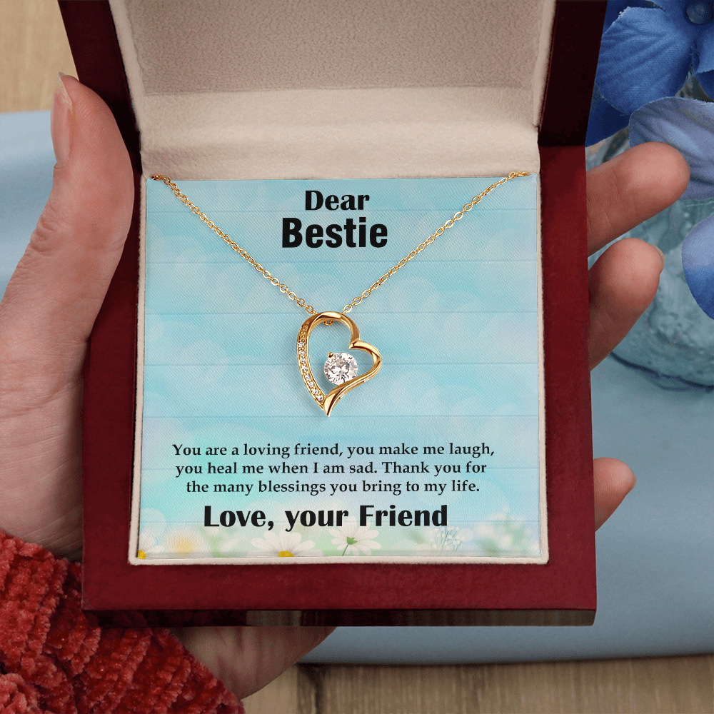 To My Bestie Necklace – Soulmate Pendant Jewelry for Best Friend – Meaningful Gift for Bestie – Birthday, Christmas, or Valentine's Day Present for Dear Friend