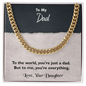 Luxury Cuban Link Necklace for Dad – Silver & Gold Chain, Heavy-Duty Stainless Steel, Perfect Gift for Father's Day, Husband, or Special Dad Moments