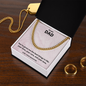 Bold Cuban Link Necklace for Dad – 14K Yellow Gold and Silver, Unisex Gift for Father, Husband, or Grandpa for Birthday, Christmas, or Father's Day