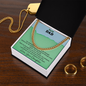Men's Cuban Link Chain for Dad – Silver and Gold Stainless Steel Necklace, Perfect Gift for Father's Day, Birthday, or Husband from Daughter