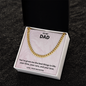 Bold Cuban Link Necklace for Dad – 14K Yellow Gold and Silver, Unisex Gift for Father, Husband, or Grandpa for Birthday, Christmas, or Father's Day