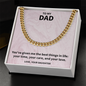 Bold Cuban Link Necklace for Dad – 14K Yellow Gold and Silver, Unisex Gift for Father, Husband, or Grandpa for Birthday, Christmas, or Father's Day