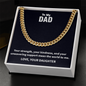 Dad Cuban Chain Necklace – Premium 14K Gold & Silver Plated, Unisex Jewelry for Father's Day, Anniversary, or Meaningful Dad Gifts