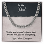 Luxury Cuban Link Necklace for Dad – Silver & Gold Chain, Heavy-Duty Stainless Steel, Perfect Gift for Father's Day, Husband, or Special Dad Moments