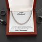 Cuban Link Necklace For Husband, Silver & 14K Yellow Gold, Couples (Husband-Wife), Unisex, Necklace, Unisex Necklace for Husband, Wife, or Couples Gift