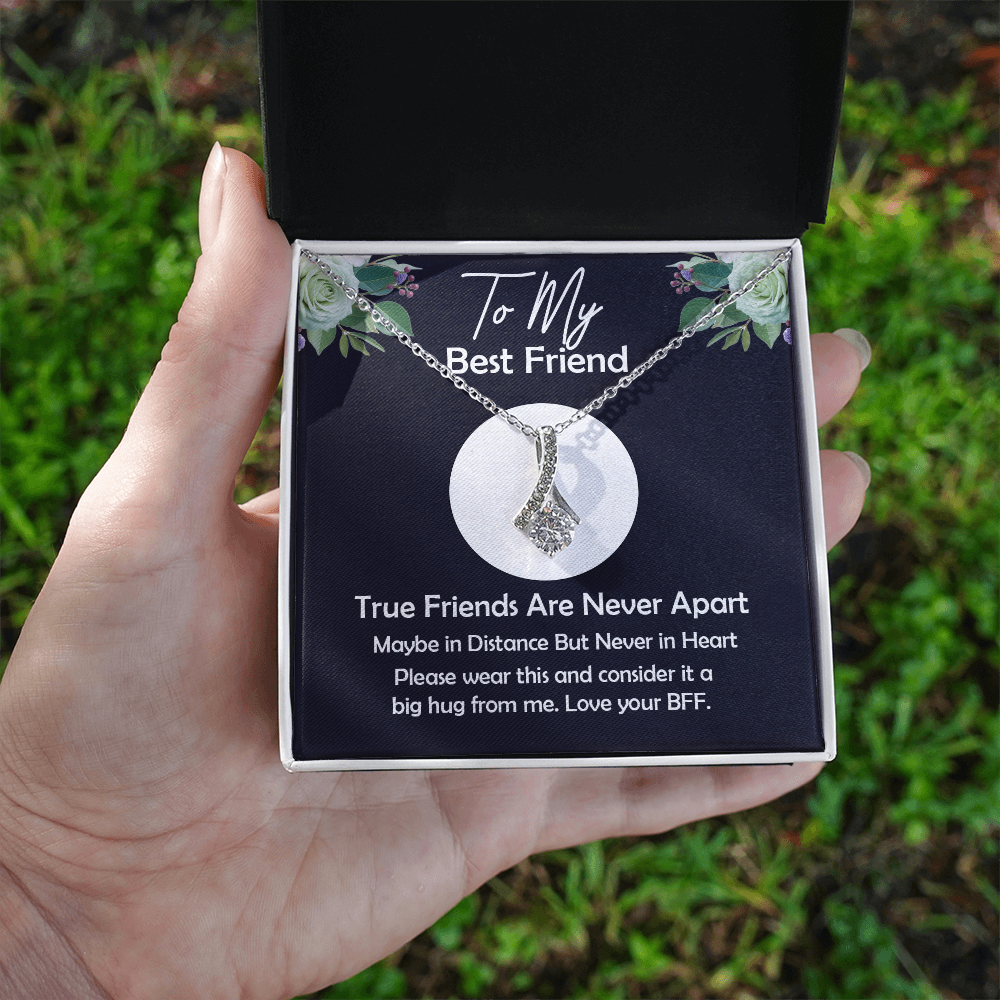 Birthday Gift for Best Friend – Alluring Beauty Necklace with Heartfelt Message Card – Thoughtful Friendship Jewelry for Her – Unique Gift for Soul Sister, BFF, or Childhood Friend