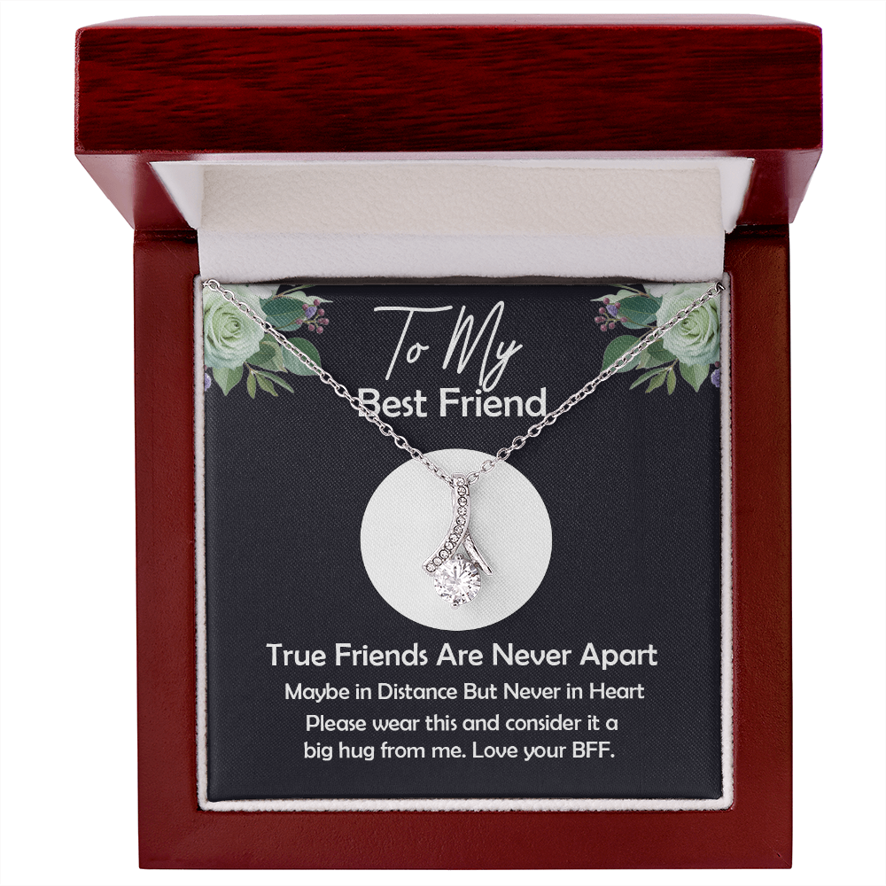 Birthday Gift for Best Friend – Alluring Beauty Necklace with Heartfelt Message Card – Thoughtful Friendship Jewelry for Her – Unique Gift for Soul Sister, BFF, or Childhood Friend