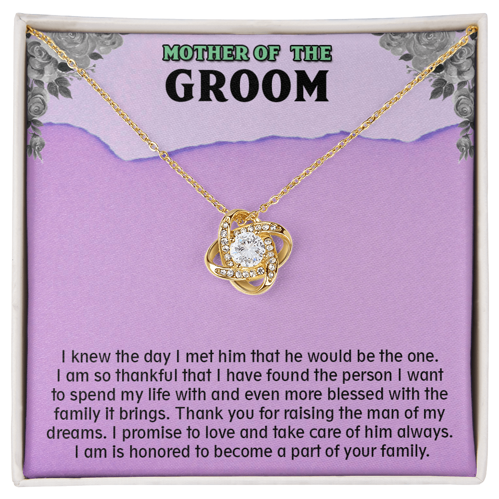 Beauriful Gift For Mother of The Groom, Amazing Gift for Groom, Love Knot Necklace Gift , Wedding Gift