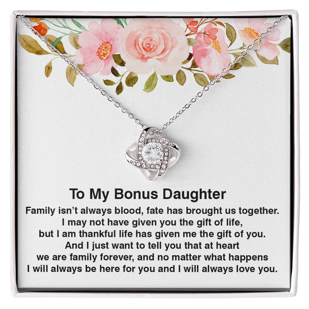 Bonus Daughter Gifts from Stepdad Stepmom With Heartfelt Message & Elegant Box - Jewelry Gifts For Stepdaughter, To My Bonus Daughter Necklace On Birthday Graduation