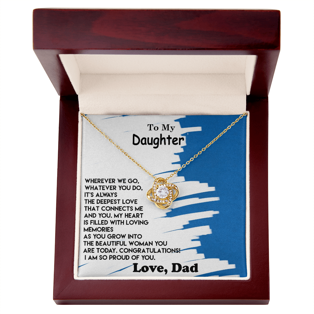 Beautiful gift for Daughter, Love Knot Necklace Gift For Daughter , Birthday Gift, Best Gift From Dad
