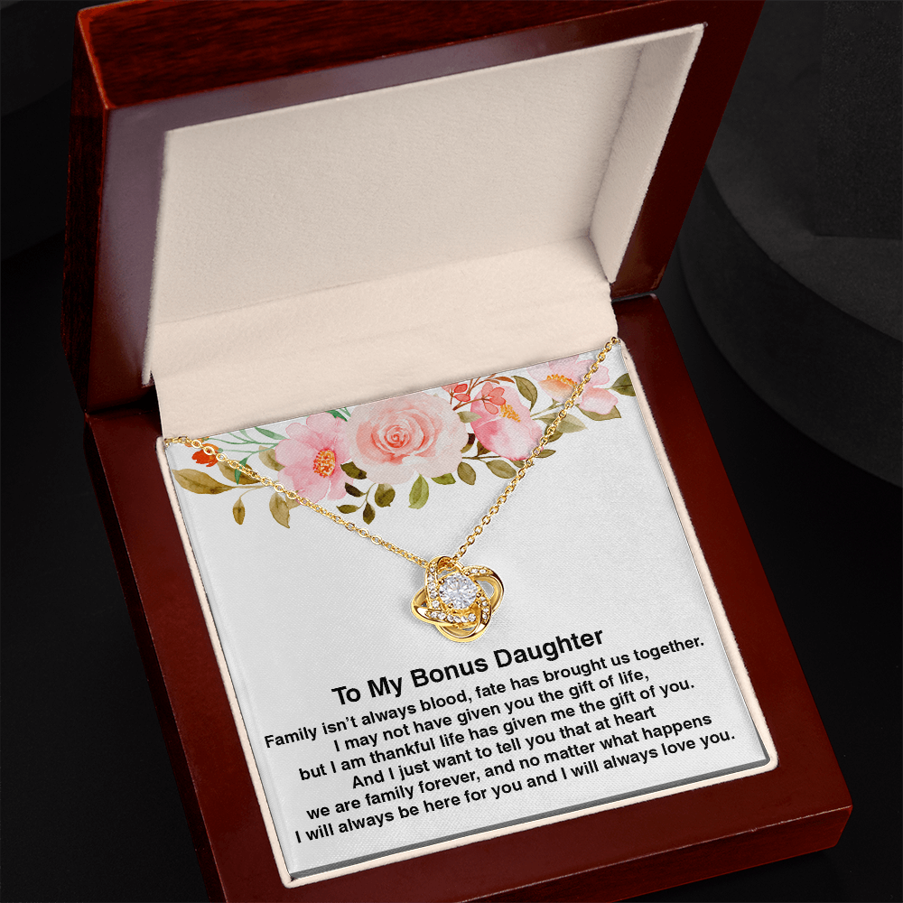 Bonus Daughter Gifts from Stepdad Stepmom With Heartfelt Message & Elegant Box - Jewelry Gifts For Stepdaughter, To My Bonus Daughter Necklace On Birthday Graduation