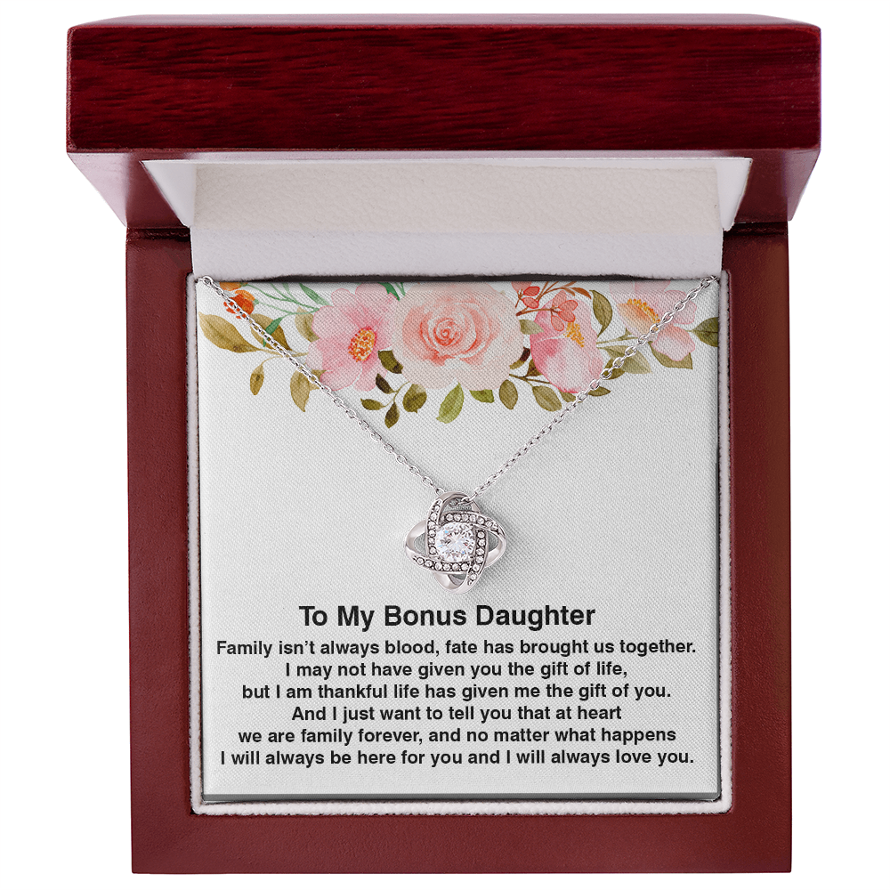 Bonus Daughter Gifts from Stepdad Stepmom With Heartfelt Message & Elegant Box - Jewelry Gifts For Stepdaughter, To My Bonus Daughter Necklace On Birthday Graduation