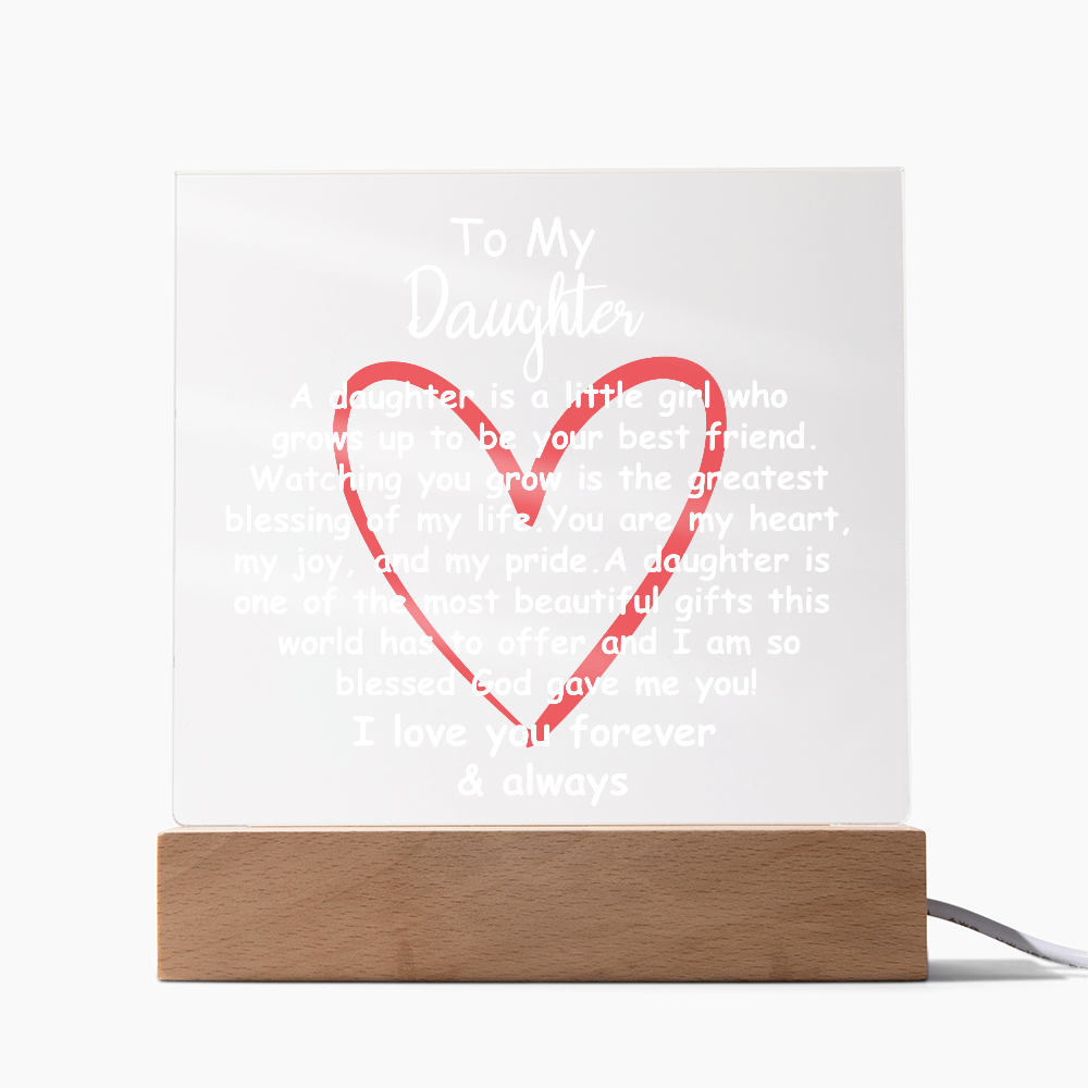 Acrylic Plaque Gift for Daughter – Touching Keepsake for Her Birthday, Graduation, or Christmas