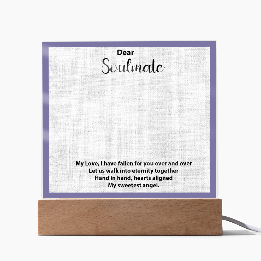 To My Soulmate – Elegant Acrylic Plaque with Heartfelt Message | Romantic Gift for Anniversary, Birthday, or Just Because