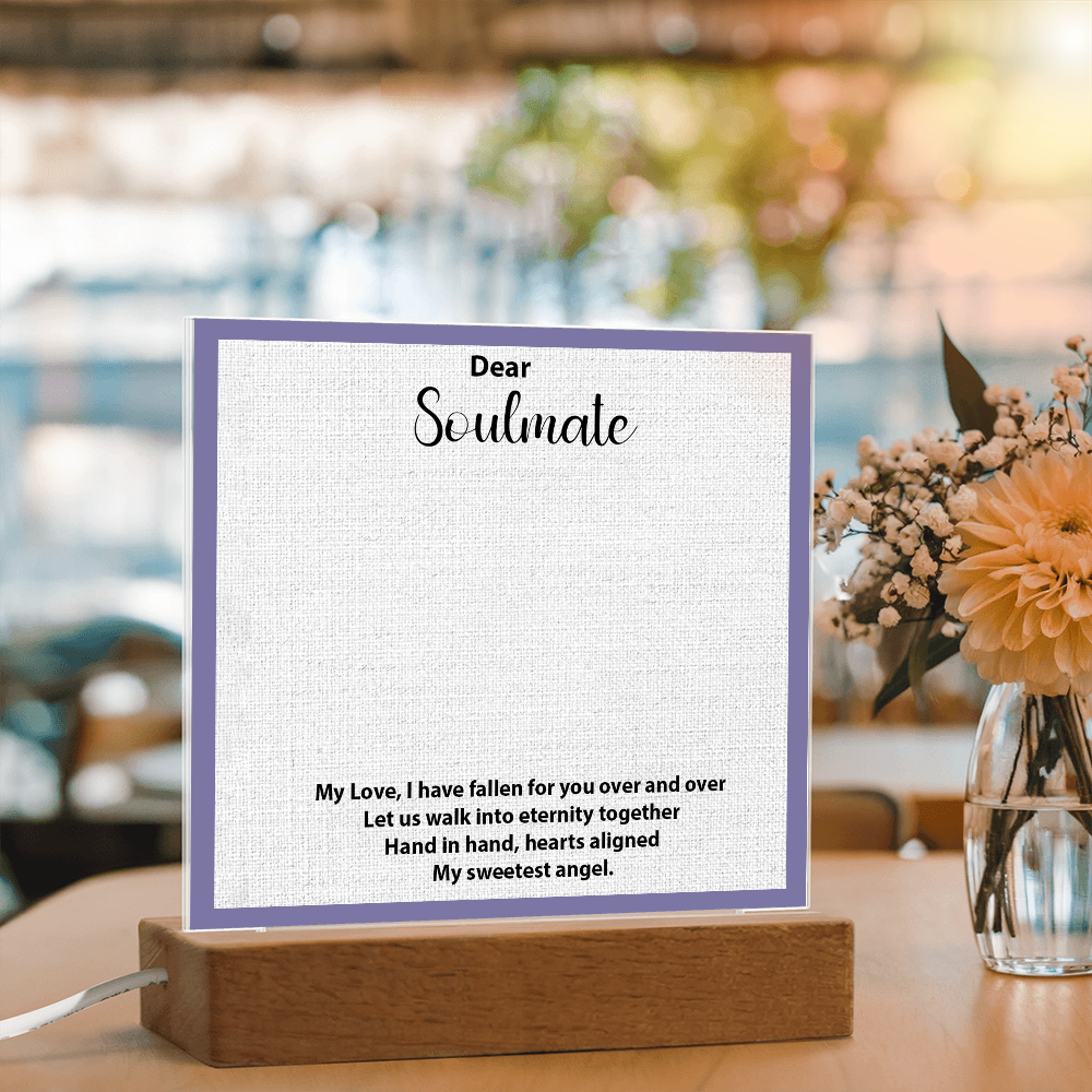 To My Soulmate – Elegant Acrylic Plaque with Heartfelt Message | Romantic Gift for Anniversary, Birthday, or Just Because