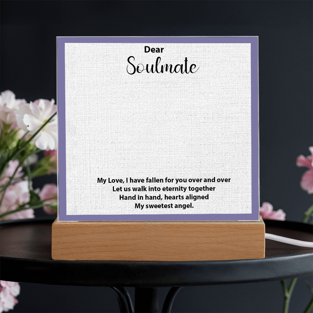 To My Soulmate – Elegant Acrylic Plaque with Heartfelt Message | Romantic Gift for Anniversary, Birthday, or Just Because