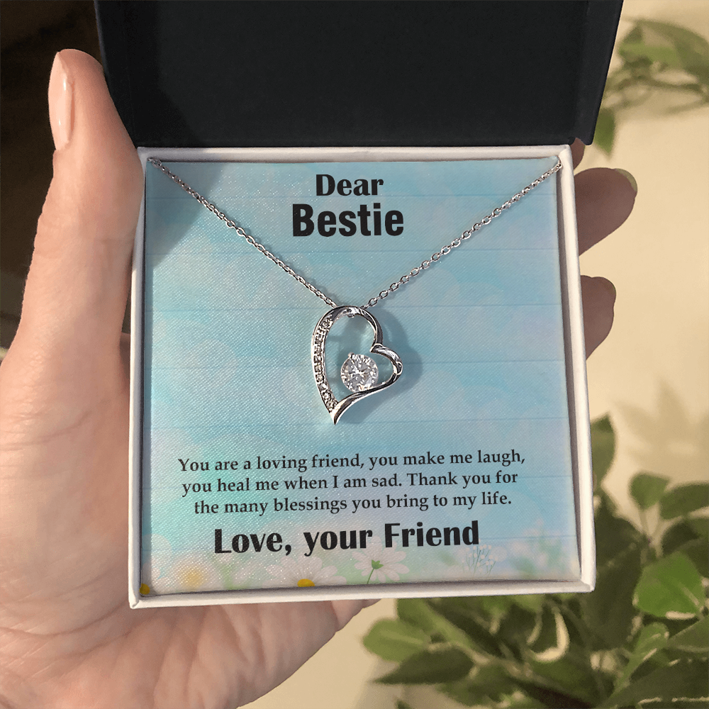To My Bestie Necklace – Soulmate Pendant Jewelry for Best Friend – Meaningful Gift for Bestie – Birthday, Christmas, or Valentine's Day Present for Dear Friend