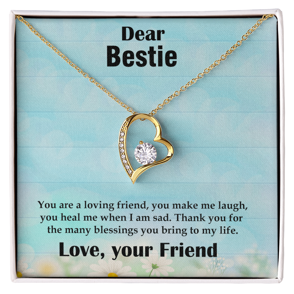 To My Bestie Necklace – Soulmate Pendant Jewelry for Best Friend – Meaningful Gift for Bestie – Birthday, Christmas, or Valentine's Day Present for Dear Friend