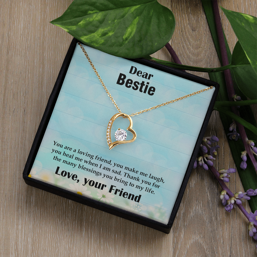 To My Bestie Necklace – Soulmate Pendant Jewelry for Best Friend – Meaningful Gift for Bestie – Birthday, Christmas, or Valentine's Day Present for Dear Friend