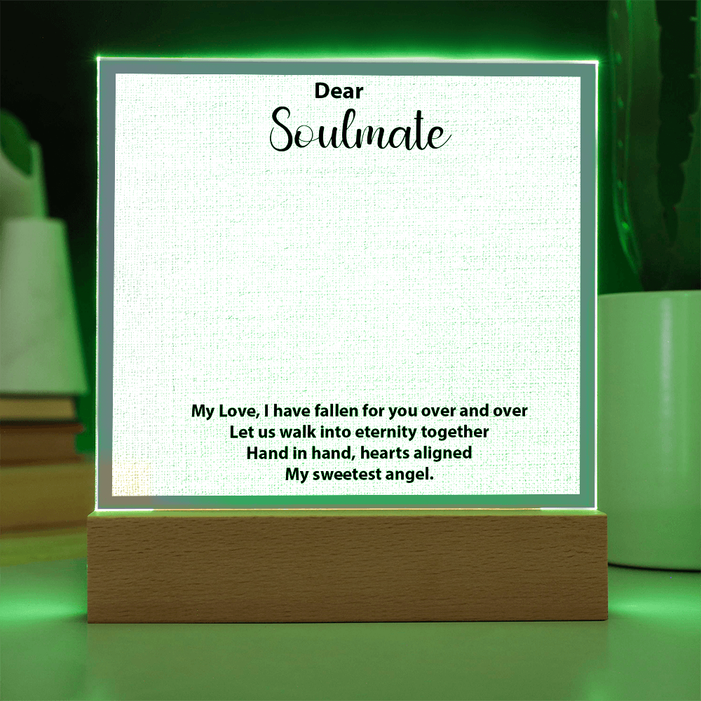 To My Soulmate – Elegant Acrylic Plaque with Heartfelt Message | Romantic Gift for Anniversary, Birthday, or Just Because
