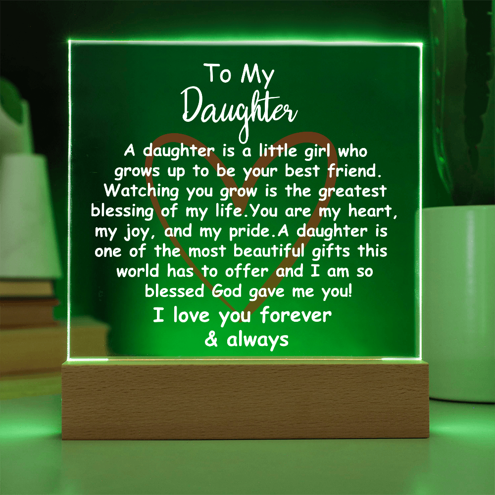 Acrylic Plaque Gift for Daughter – Touching Keepsake for Her Birthday, Graduation, or Christmas