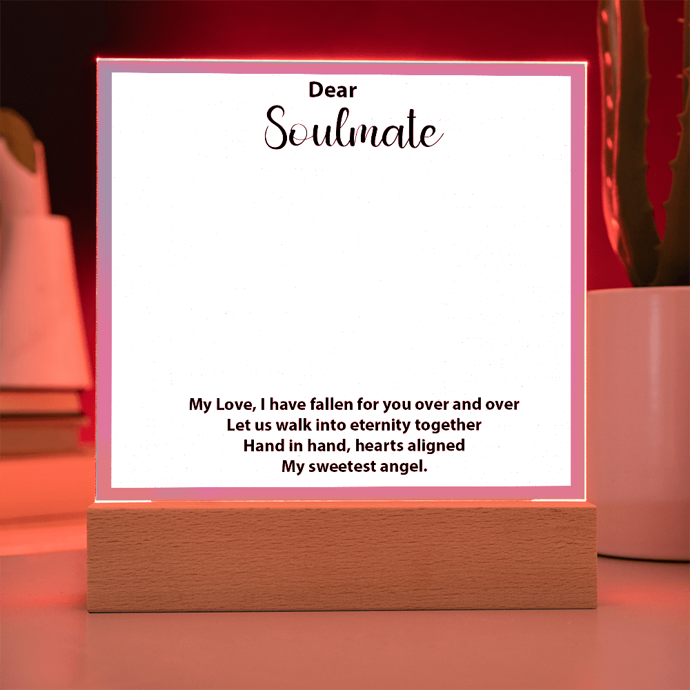 To My Soulmate – Elegant Acrylic Plaque with Heartfelt Message | Romantic Gift for Anniversary, Birthday, or Just Because