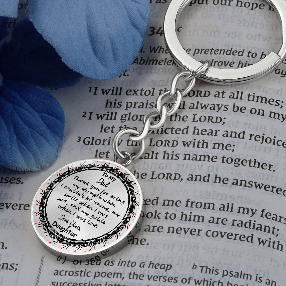 To My Dad Custom Circle Keychain – Engraved with Name & ‘Love You Forever' – Heartfelt Birthday, Mother's Day Gift – Personalized Stainless Steel Keyring