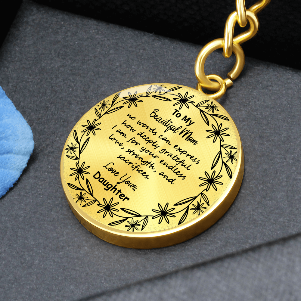 Custom Mom Keychain Gift – Circle Engraved with Name & 'Love You Forever' – Meaningful Personalized Gift for Mother's Day, Birthday, or Just Because – Stainless Steel Keepsake for Mom