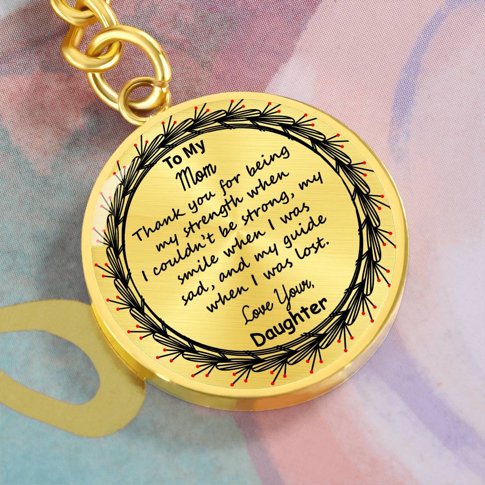 To My Mom Custom Circle Keychain – Engraved with Name & ‘Love You Forever' – Heartfelt Birthday, Mother's Day Gift – Personalized Stainless Steel Keyring