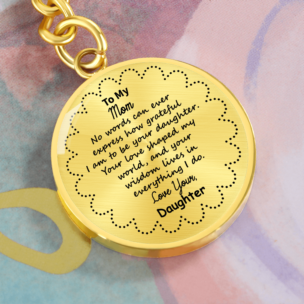 To My Mom Personalized Keychain – Circle Pendant with Engraved Initial & Special Date – Custom Gift for Christmas, Anniversary – Forever Keepsake
