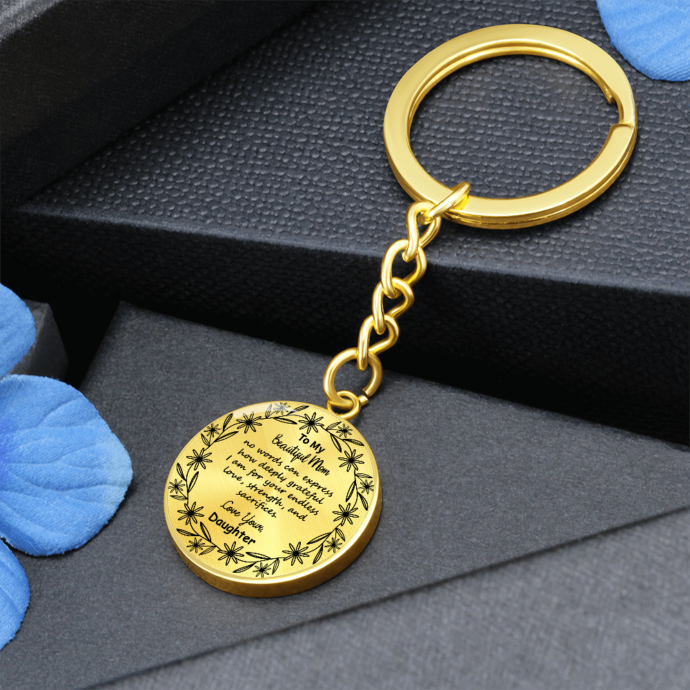 Custom Mom Keychain Gift – Circle Engraved with Name & 'Love You Forever' – Meaningful Personalized Gift for Mother's Day, Birthday, or Just Because – Stainless Steel Keepsake for Mom