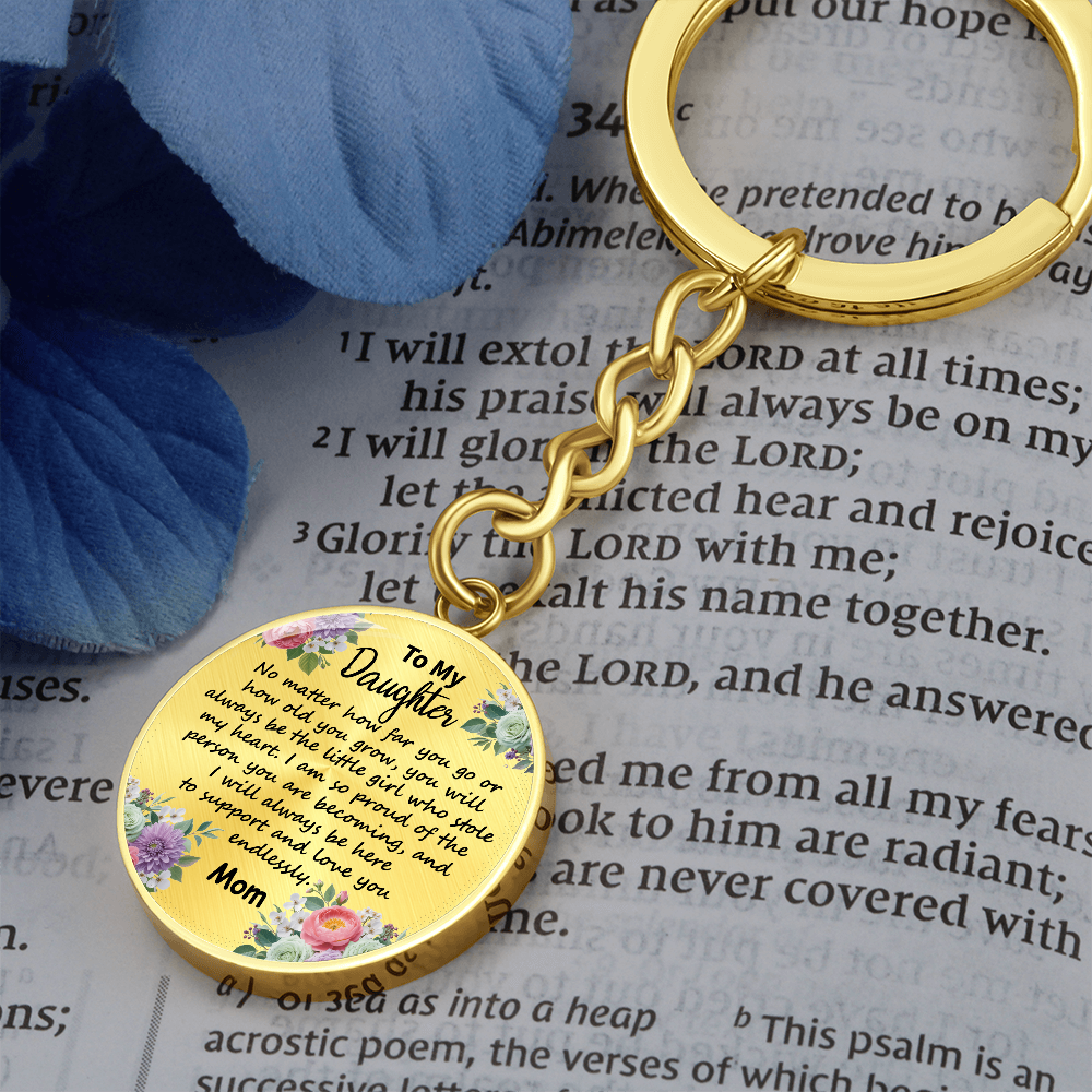 To My Daughter Circle Keychain - 'Love You Forever' Engraved Gift for Birthday, Graduation, Christmas - Ready-to-Give Stainless Steel Key Ring for Girls