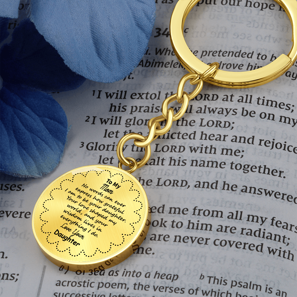 To My Mom Personalized Keychain – Circle Pendant with Engraved Initial & Special Date – Custom Gift for Christmas, Anniversary – Forever Keepsake