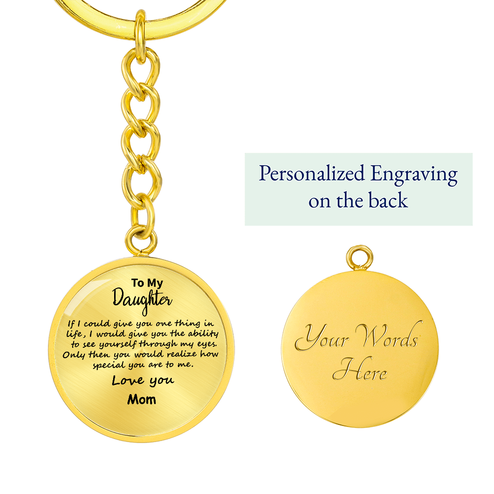 To My Daughter Gift Keychain - Initial Keychain Gifts For Birthday, Graduation, Valentine Gift, Christmas Gift