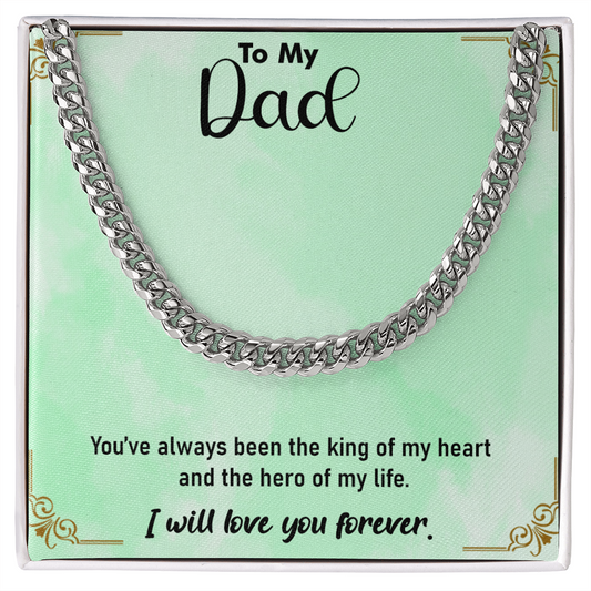 Cuban Link Chain Necklace for Men, Dad Son Brother Husband Boyfriend to My Man Gifts,  Father's Day Gift, Silver Stainless Steel Graduation Birthday Gift