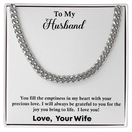 Cuban Link Necklace For Husband, Silver & 14K Yellow Gold, Couples (Husband-Wife), Unisex, Necklace, Unisex Necklace for Husband, Wife, or Couples Gift