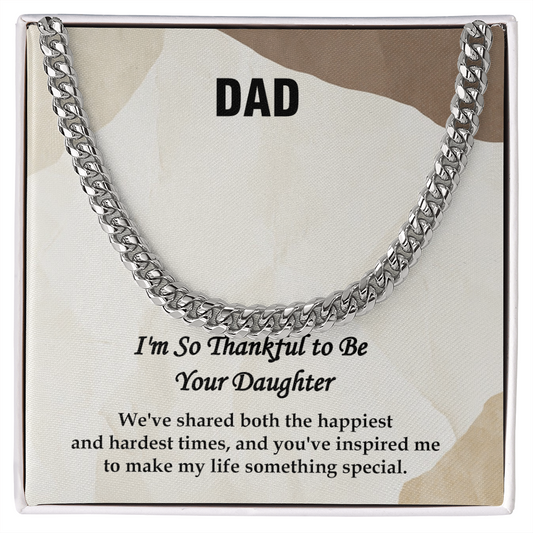 Cuban Link Chain Necklace for Dad – Silver and 14K Gold Plated, Stylish Stainless Steel Jewelry Gift for Father's Day, Birthday, Anniversary or Christmas