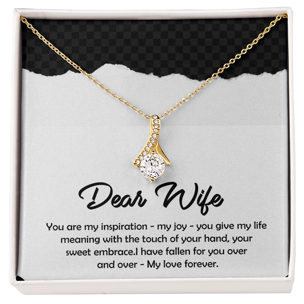 To My Dear Wife Necklace – Soulmate Pendant Jewelry from Husband – Romantic Gift for Wife – Birthday, Christmas, or Valentine's Day Gift for the Love of My Life