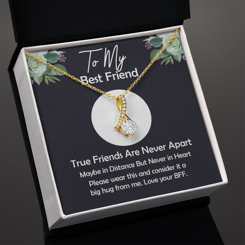Birthday Gift for Best Friend – Alluring Beauty Necklace with Heartfelt Message Card – Thoughtful Friendship Jewelry for Her – Unique Gift for Soul Sister, BFF, or Childhood Friend