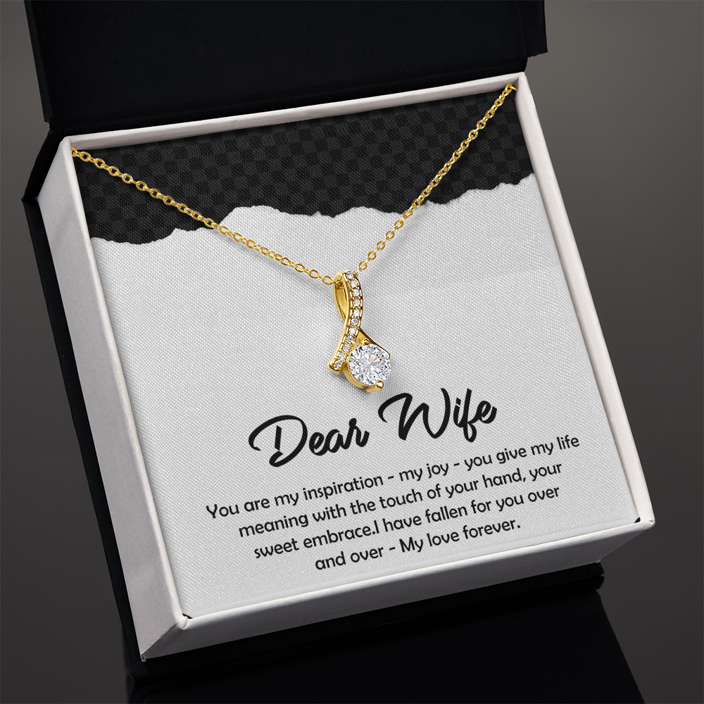 To My Dear Wife Necklace – Soulmate Pendant Jewelry from Husband – Romantic Gift for Wife – Birthday, Christmas, or Valentine's Day Gift for the Love of My Life