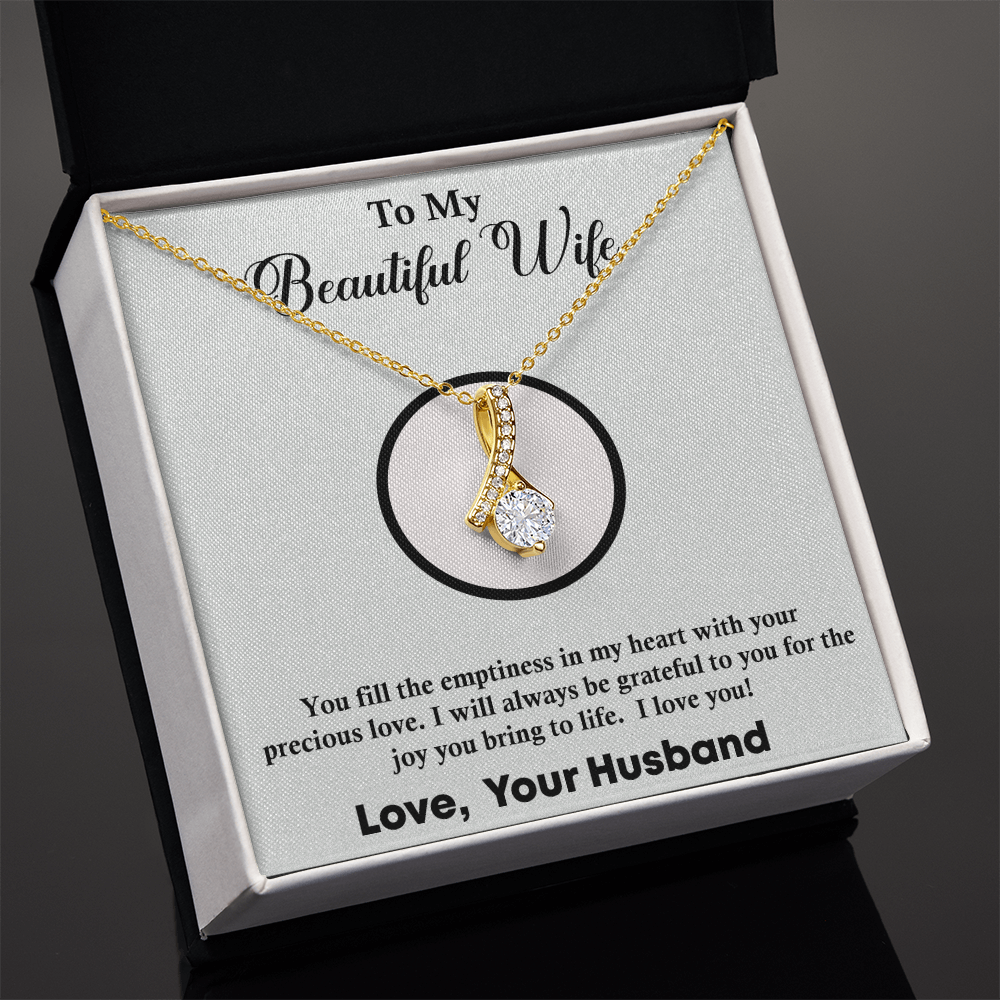 To My Wife Necklace from Husband – Soulmate Pendant Jewelry for Women – Romantic Gift for Wife or Girlfriend – Birthday, Christmas, or Valentine's Day Gift for Future Wife