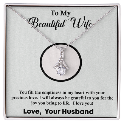 To My Wife Necklace from Husband – Soulmate Pendant Jewelry for Women – Romantic Gift for Wife or Girlfriend – Birthday, Christmas, or Valentine's Day Gift for Future Wife