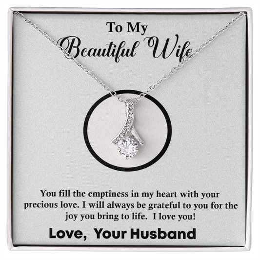 To My Wife Necklace from Husband – Soulmate Pendant Jewelry for Women – Romantic Gift for Wife or Girlfriend – Birthday, Christmas, or Valentine's Day Gift for Future Wife