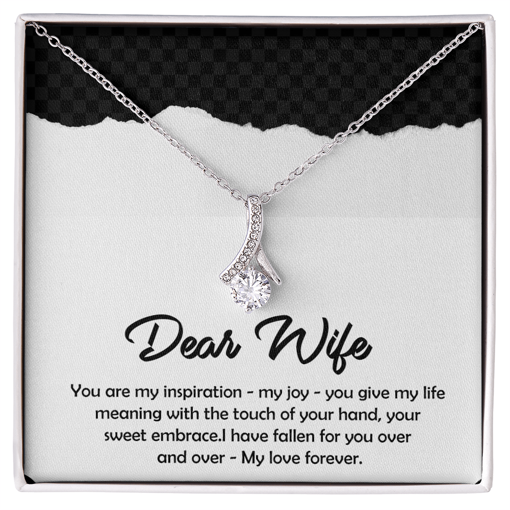 To My Dear Wife Necklace – Soulmate Pendant Jewelry from Husband – Romantic Gift for Wife – Birthday, Christmas, or Valentine's Day Gift for the Love of My Life
