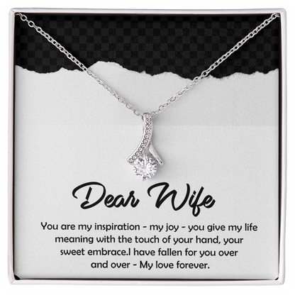 To My Dear Wife Necklace – Soulmate Pendant Jewelry from Husband – Romantic Gift for Wife – Birthday, Christmas, or Valentine's Day Gift for the Love of My Life