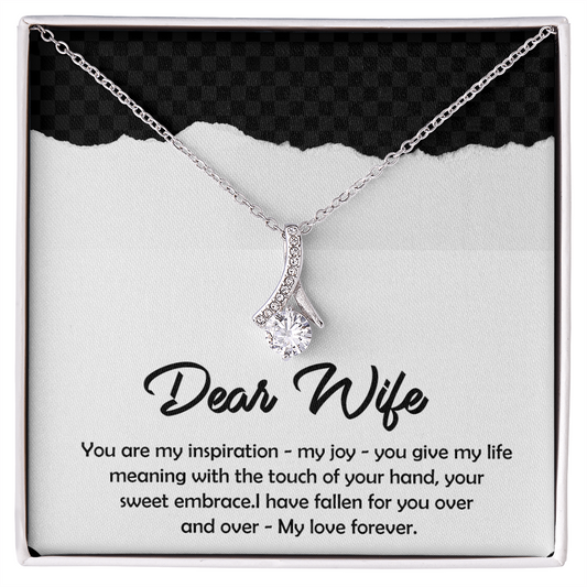 To My Dear Wife Necklace – Soulmate Pendant Jewelry from Husband – Romantic Gift for Wife – Birthday, Christmas, or Valentine's Day Gift for the Love of My Life