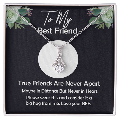 Birthday Gift for Best Friend – Alluring Beauty Necklace with Heartfelt Message Card – Thoughtful Friendship Jewelry for Her – Unique Gift for Soul Sister, BFF, or Childhood Friend