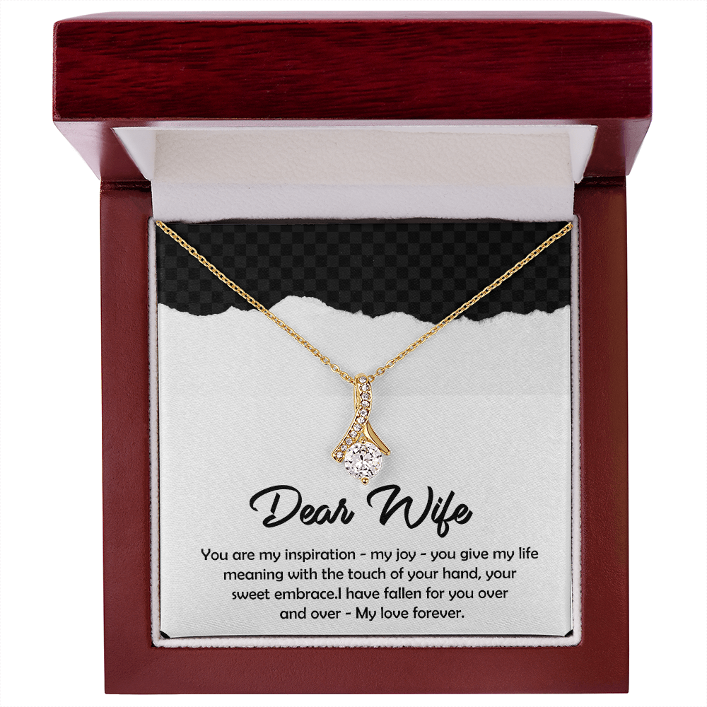 To My Dear Wife Necklace – Soulmate Pendant Jewelry from Husband – Romantic Gift for Wife – Birthday, Christmas, or Valentine's Day Gift for the Love of My Life