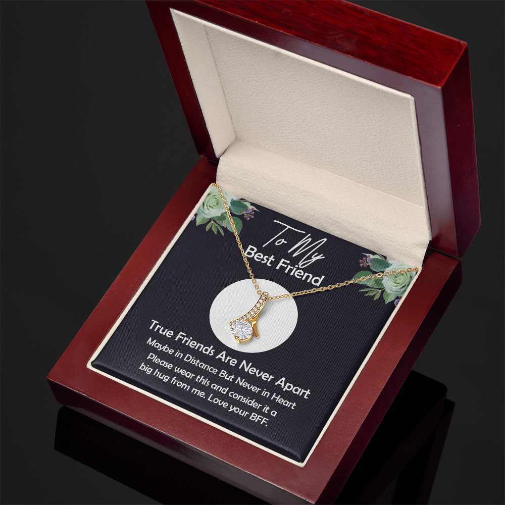 Birthday Gift for Best Friend – Alluring Beauty Necklace with Heartfelt Message Card – Thoughtful Friendship Jewelry for Her – Unique Gift for Soul Sister, BFF, or Childhood Friend